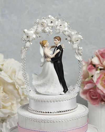 Sweet Flower and Crystal Arch Cake Topper