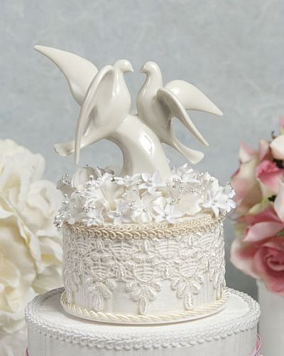 Ivory Dove Cake Topper