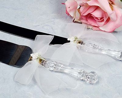 Porcelain Calla Lily Bouquet Wedding Cake Server Set