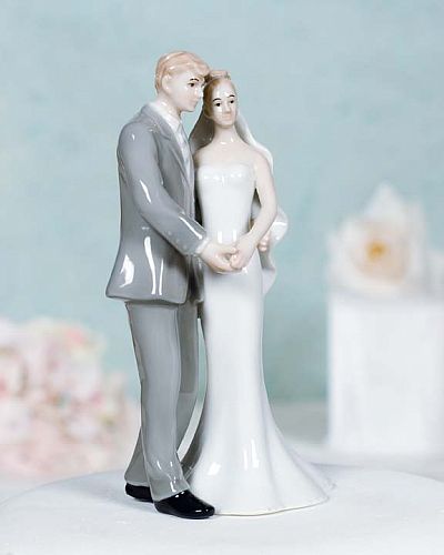 Elegant Porcelain Wedding Bride and Groom