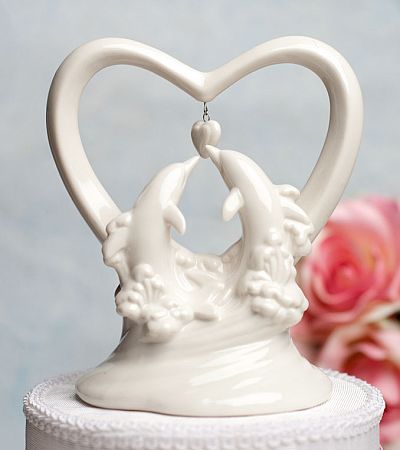 Dolphin Cake Topper with Heart