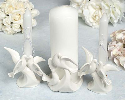 Stylized Dove Wedding Unity Candle Holder